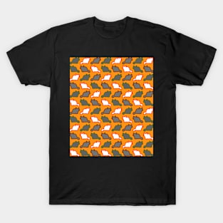 Cute cat pattern in orange T-Shirt